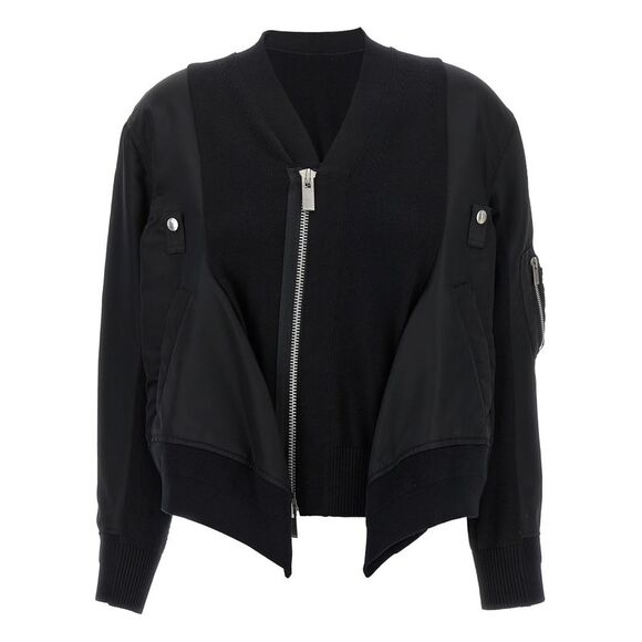Sacai Women Nylon Insert Cardigan